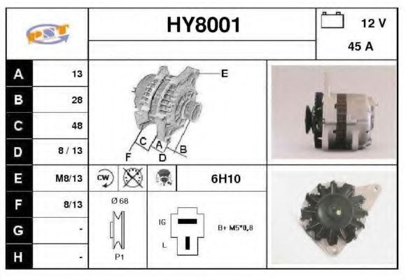 HY8001 SNRA Final Drive Joint Kit, drive shaft