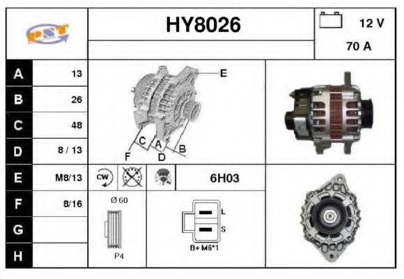 HY8026 SNRA Alternator Alternator