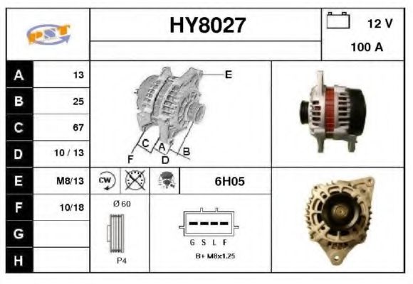 HY8027 SNRA Alternator Alternator