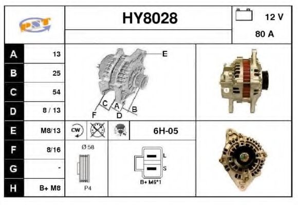 HY8028 SNRA Alternator Alternator