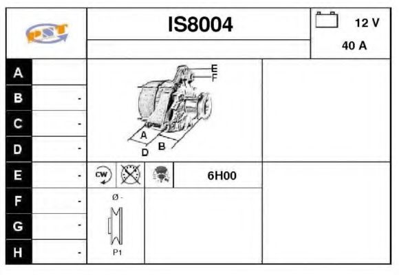 IS8004 SNRA Alternator Alternator