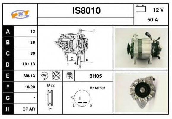 IS8010 SNRA Alternator