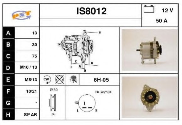 IS8012 SNRA Alternator