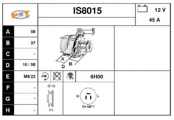 IS8015 SNRA Alternator