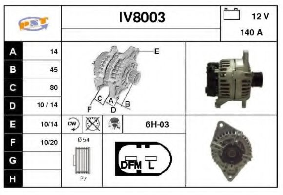 IV8003 SNRA Alternator