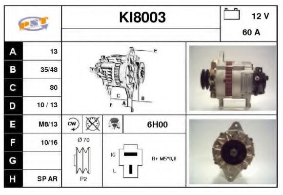 KI8003 SNRA Alternator