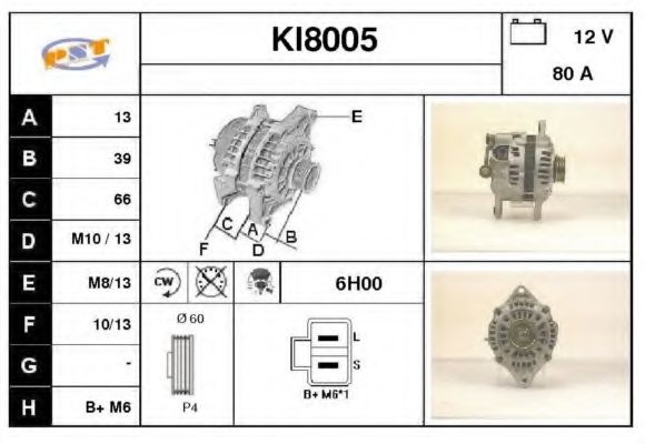 KI8005 SNRA Alternator Alternator
