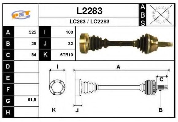 L2283 SNRA Drive Shaft