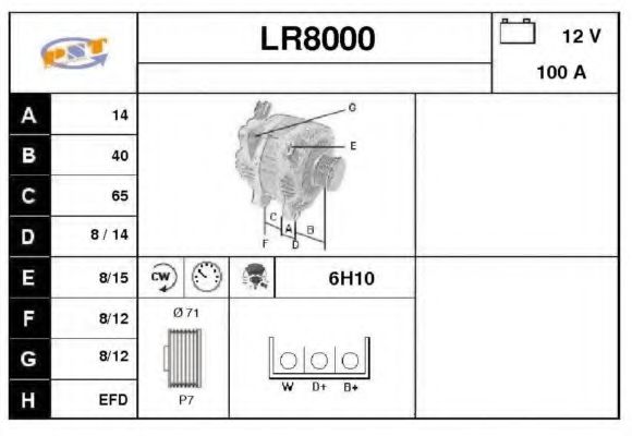LR8000 SNRA Alternator