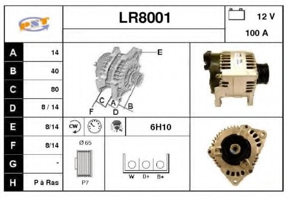 LR8001 SNRA Alternator