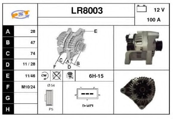 LR8003 SNRA Alternator Alternator