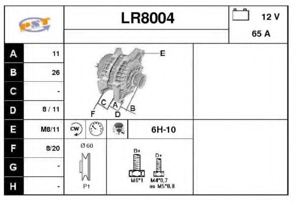 LR8004 SNRA Alternator Alternator