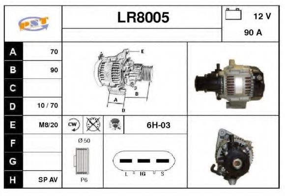 LR8005 SNRA Alternator
