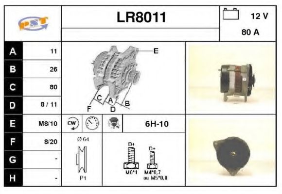 LR8011 SNRA Alternator