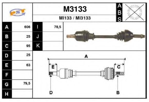 M3133 SNRA Drive Shaft