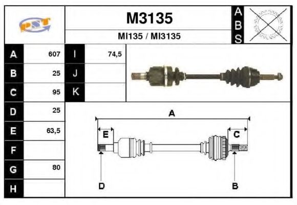 M3135 SNRA Radantrieb Antriebswelle
