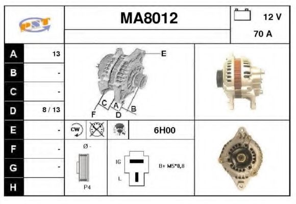 MA8012 SNRA Alternator