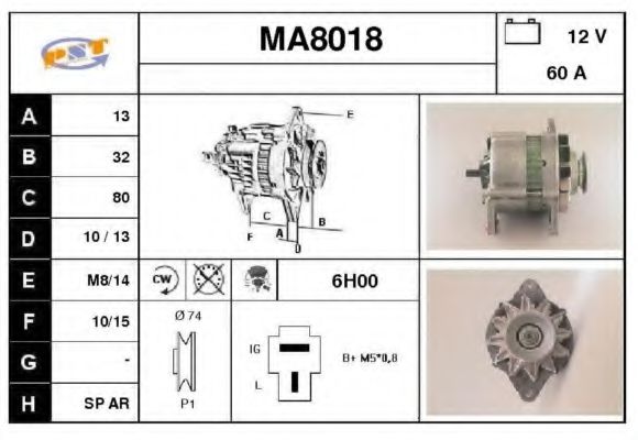 MA8018 SNRA Alternator