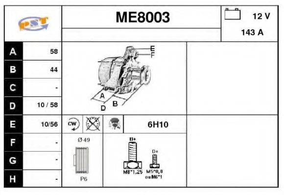 ME8003 SNRA Alternator