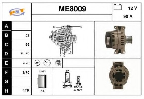 ME8009 SNRA Alternator