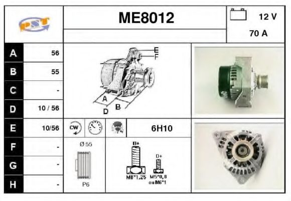 ME8012 SNRA Alternator Alternator