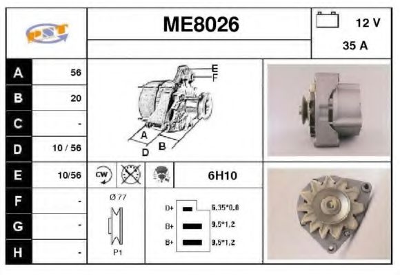 ME8026 SNRA Alternator Alternator