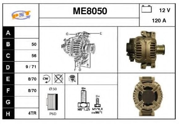 ME8050 SNRA Alternator