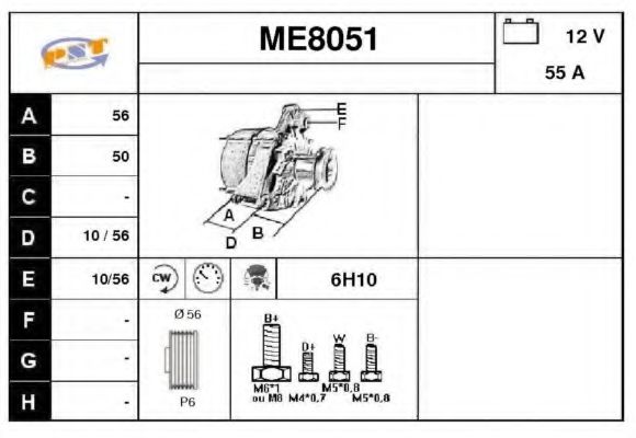 ME8051 SNRA Alternator Alternator