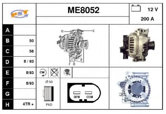ME8052 SNRA Alternator Alternator