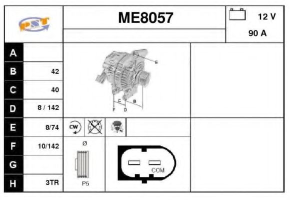 ME8057 SNRA Alternator Alternator