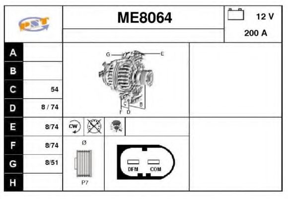 ME8064 SNRA Alternator Alternator