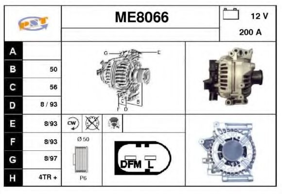 ME8066 SNRA Alternator Alternator