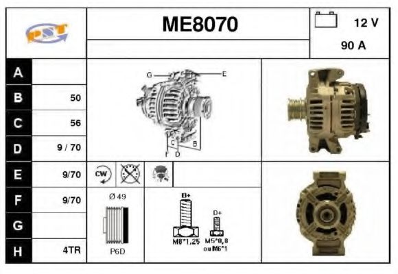 ME8070 SNRA Alternator
