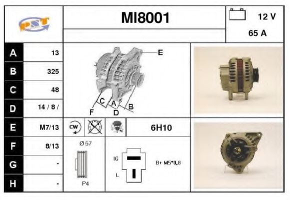 MI8001 SNRA Alternator Alternator