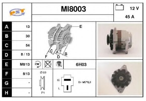 MI8003 SNRA Alternator