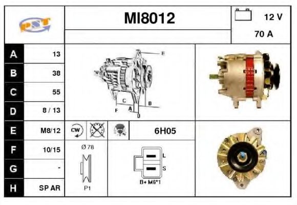 MI8012 SNRA Alternator Alternator