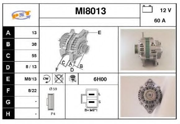 MI8013 SNRA Alternator Alternator