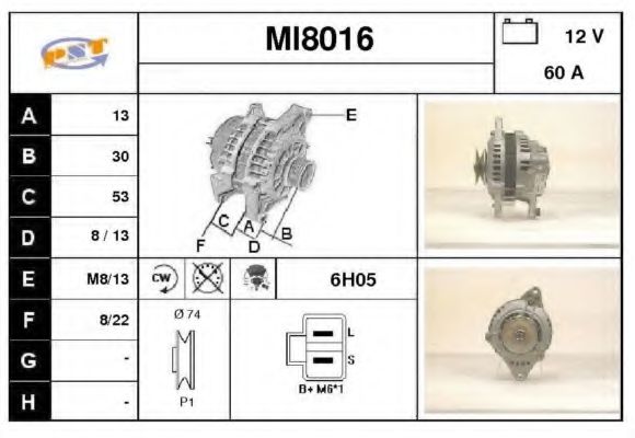 MI8016 SNRA Alternator