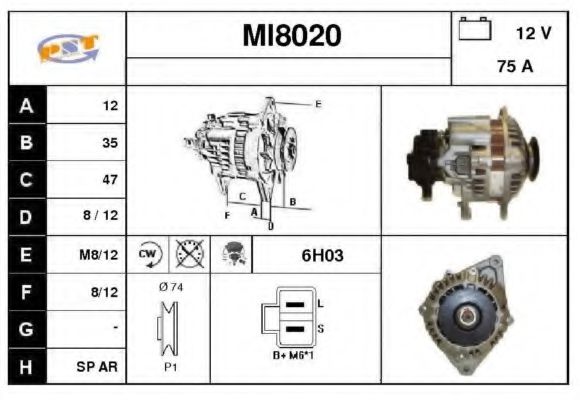 MI8020 SNRA Alternator