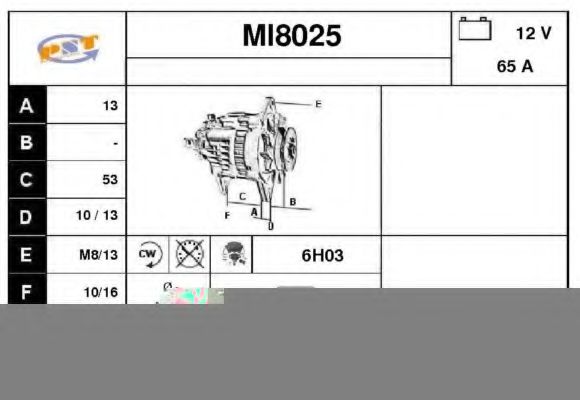 MI8025 SNRA Alternator