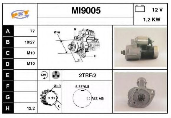 MI9005 SNRA Final Drive Joint Kit, drive shaft