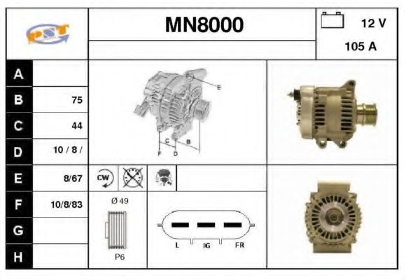 MN8000 SNRA Alternator