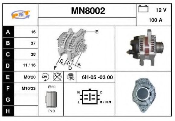 MN8002 SNRA Alternator Alternator
