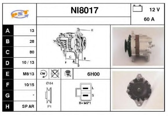 NI8017 SNRA Alternator