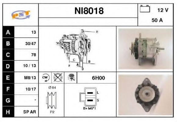 NI8018 SNRA Alternator Alternator