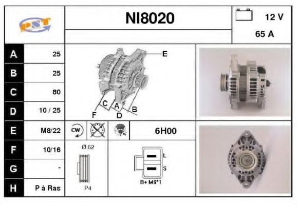 NI8020 SNRA Alternator