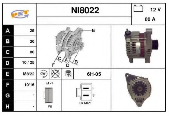 NI8022 SNRA Alternator Alternator