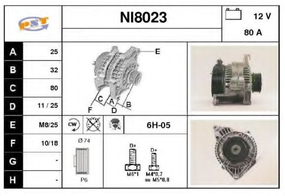 NI8023 SNRA Alternator Alternator