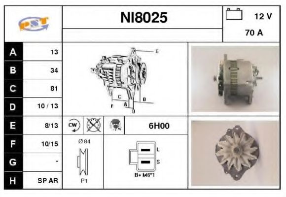 NI8025 SNRA Alternator