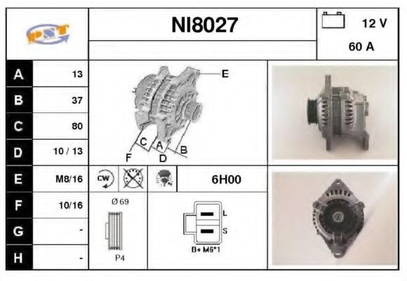 NI8027 SNRA Alternator Alternator